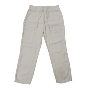 James Perse Linen Pants Womens S Beige Relaxed Fit Lightweight Travel Summer